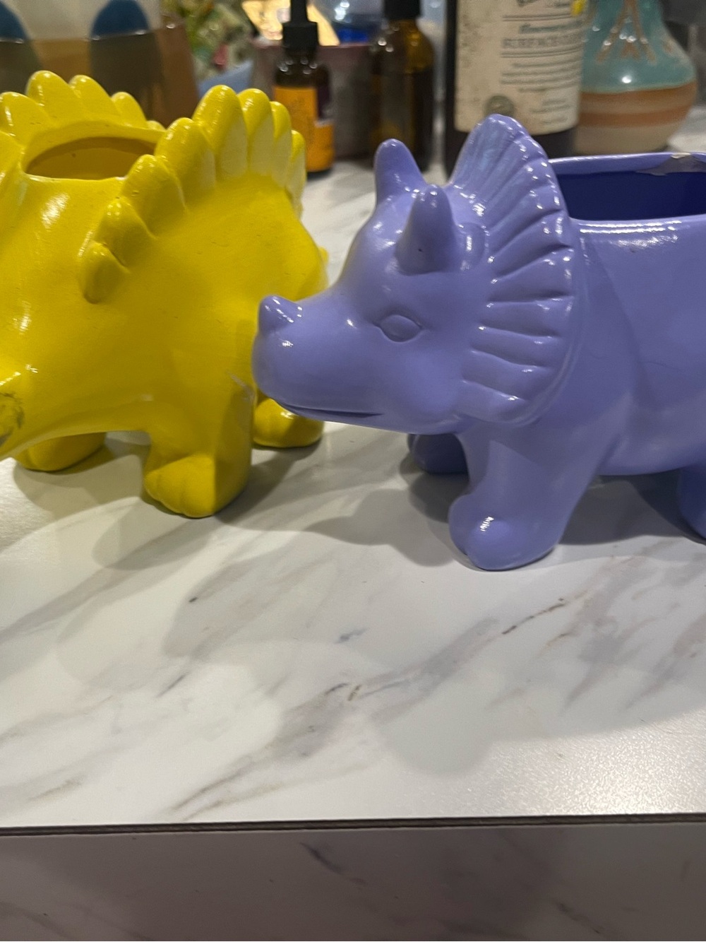 Ceramic Dinosaur Planter - Purple
